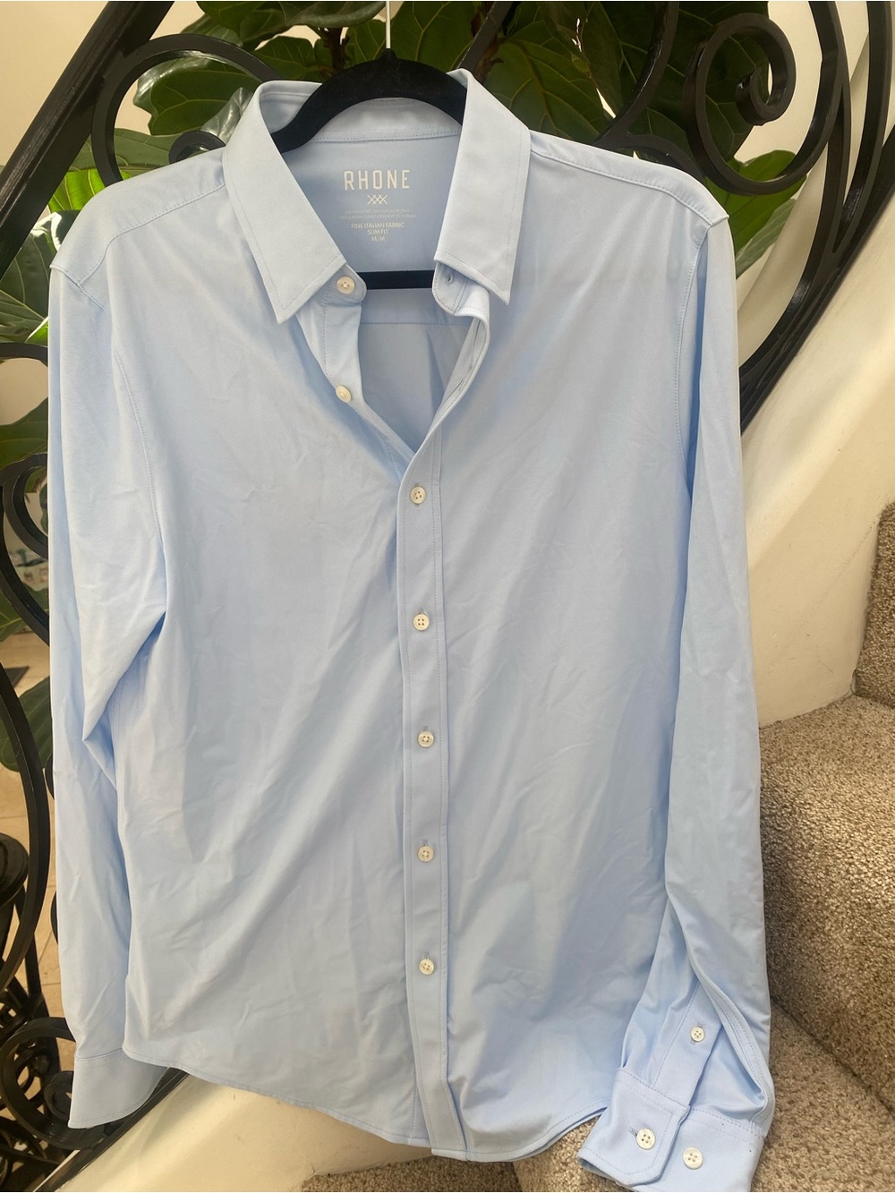 RHONE Men’s Pale Blue Button-Down Dress Shirt